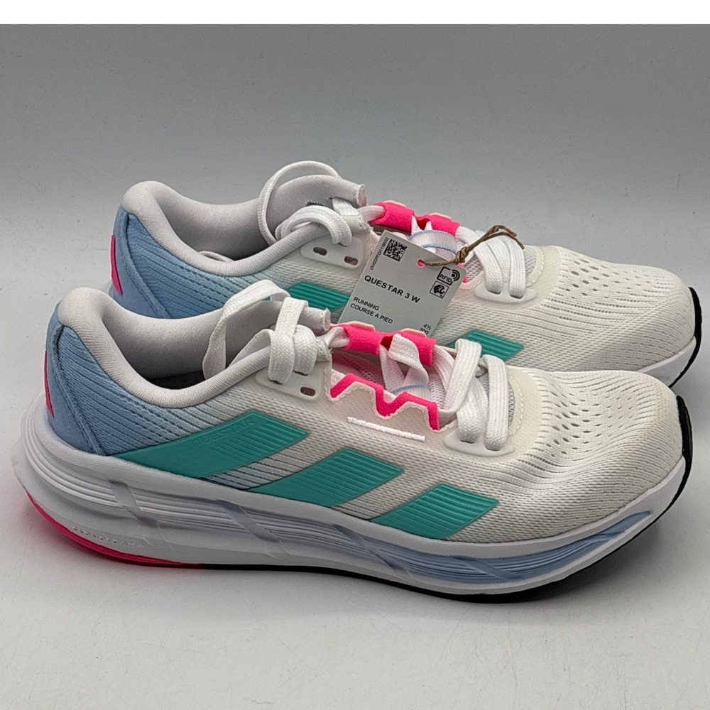 Adidas Questar 3 Shoes Women Size 6 White Aqua Running JI4609 - Picture 1 of 8